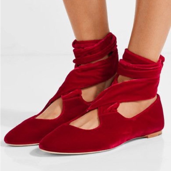 The Row Eloide velvet ballet wraparound flats 36/6 - Picture 9 of 9